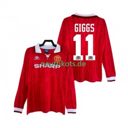 Fußballtrikot Manchester United GIGGS 11 1992 Retro Herren Heim 1994 Langarm