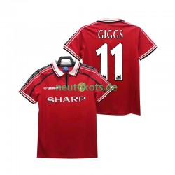 Fußballtrikot Manchester United GIGGS 11 1998 Retro Herren Heim 1999 Kurzarm