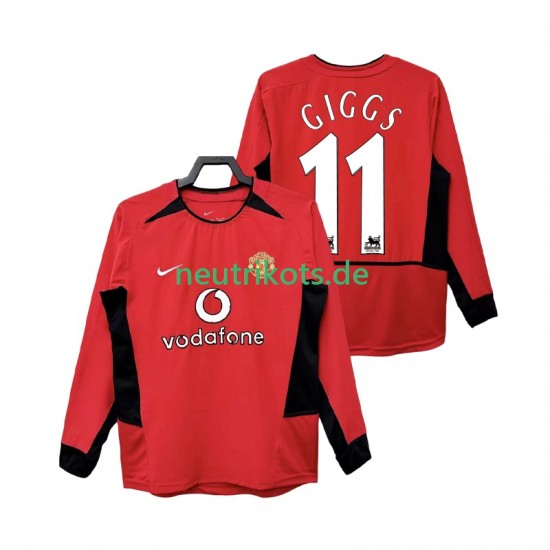 Fußballtrikot Manchester United GIGGS 11 2002 Retro Herren Heim 2004 Langarm