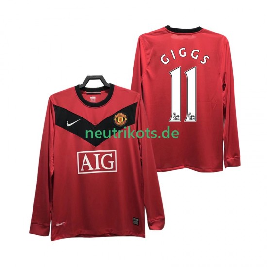 Fußballtrikot Manchester United GIGGS 11 2009 Retro Herren Heim 2010 Langarm