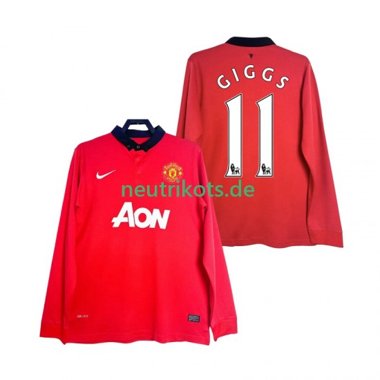 Fußballtrikot Manchester United GIGGS 11 2013 2014 Retro Herren Heim Langarm