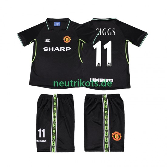 Fußballtrikot Manchester United GIGGS 11 1998 Retro Kinder Ausweich 1999 Kurzarm
