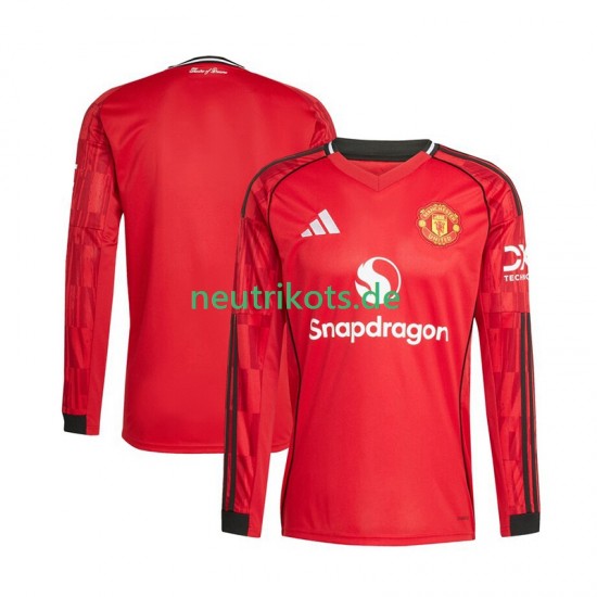 Fußballtrikot Manchester United Herren Heim 2025-2026 Langarm