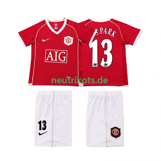 Fußballtrikot Manchester United J.S.PARK 13 2007 Retro Kinder Heim 2006 Kurzarm