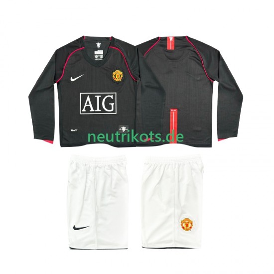 Fußballtrikot Manchester United 2007 Retro Kinder Auswärts 2008 Langarm