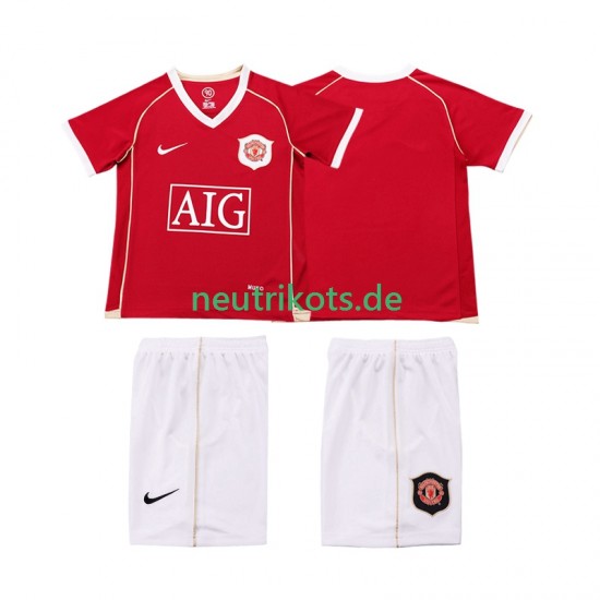 Fußballtrikot Manchester United 2007 Retro Kinder Heim 2006 Kurzarm