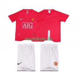 Fußballtrikot Manchester United Premier League 2007 Retro Kinder Heim 2008 Kurzarm