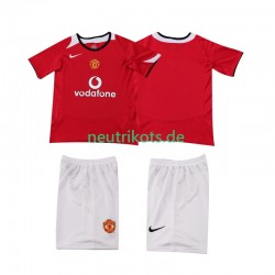Fußballtrikot Manchester United 2005 Retro Kinder Heim 2006 Kurzarm