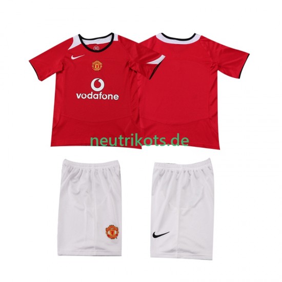 Fußballtrikot Manchester United 2005 Retro Kinder Heim 2006 Kurzarm