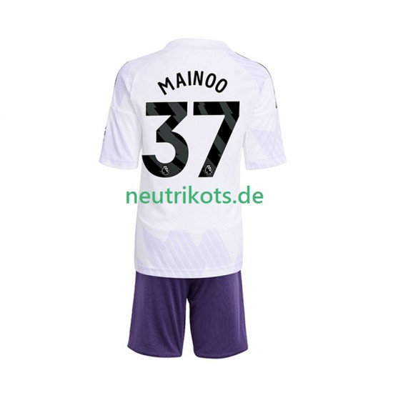 Fußballtrikot Manchester United Kobbie Mainoo 37 Kinder Auswärts 2025-2026 Kurzarm