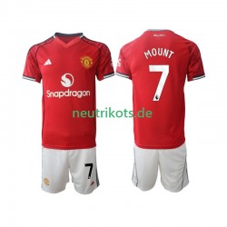 Fußballtrikot Manchester United Mason Mount 7 Kinder Heim 2025-2026 Kurzarm