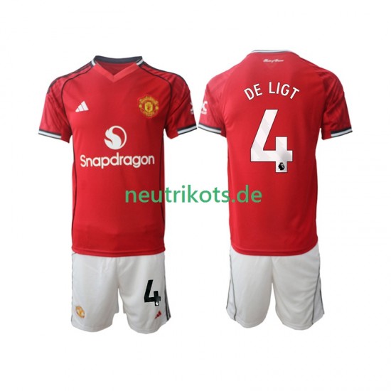 Fußballtrikot Manchester United Matthijs de Ligt 4 Kinder Heim 2025-2026 Kurzarm
