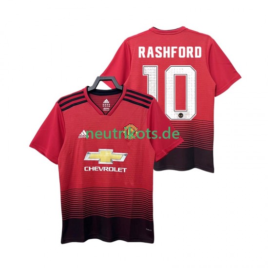Fußballtrikot Manchester United RASHFORD 10 2018 2019 Retro Herren Heim Kurzarm