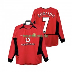 Fußballtrikot Manchester United RONALDO 7 2002 Retro Herren Heim 2004 Langarm