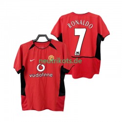 Fußballtrikot Manchester United RONALDO 7 2002 Retro Herren Heim 2004 Kurzarm