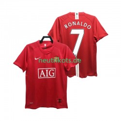 Fußballtrikot Manchester United RONALDO 7 Premier League 2007 Retro Herren Heim 2008 Kurzarm