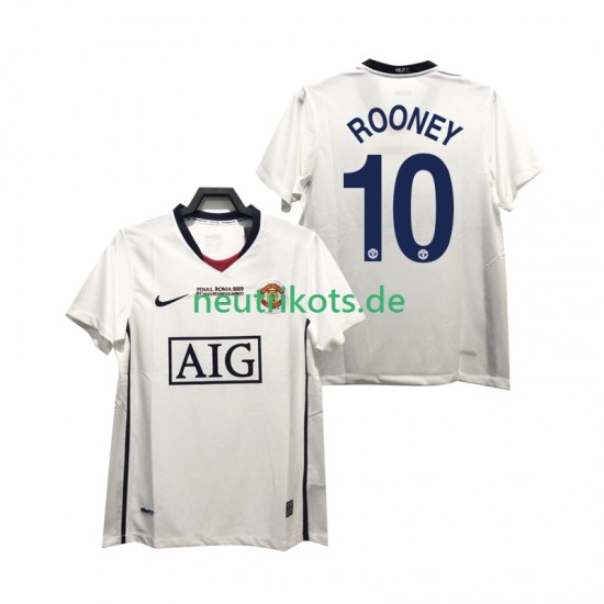 Fußballtrikot Manchester United ROONEY 10 Champions League 2009 Retro Herren Auswärts 2008 Kurzarm