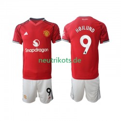 Fußballtrikot Manchester United Rasmus Hojlund 9 Kinder Heim 2025-2026 Kurzarm