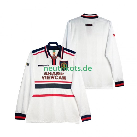 Fußballtrikot Manchester United 1998 Retro Herren Auswärts 1999 Langarm