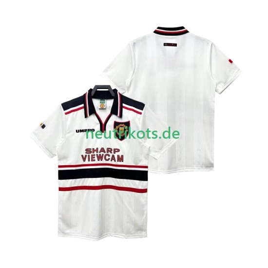 Fußballtrikot Manchester United 1998 Retro Herren Auswärts 1999 Kurzarm