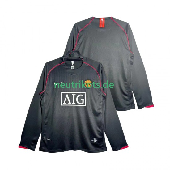 Fußballtrikot Manchester United 2007 Retro Herren Auswärts 2008 Langarm