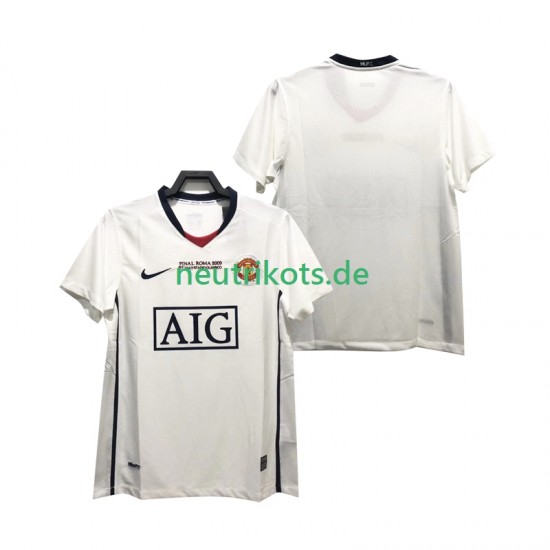 Fußballtrikot Manchester United Champions League 2009 Retro Herren Auswärts 2008 Kurzarm