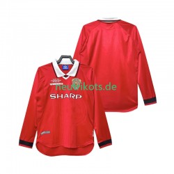 Fußballtrikot Manchester United 2000 Retro Herren Heim 1999 Langarm