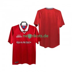 Fußballtrikot Manchester United 2000 Retro Herren Heim 1999 Kurzarm