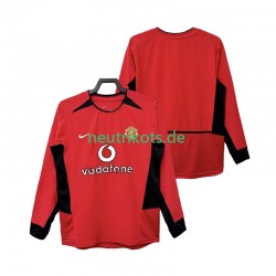 Fußballtrikot Manchester United 2002 Retro Herren Heim 2004 Langarm
