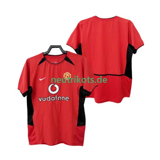 Fußballtrikot Manchester United 2002 Retro Herren Heim 2004 Kurzarm