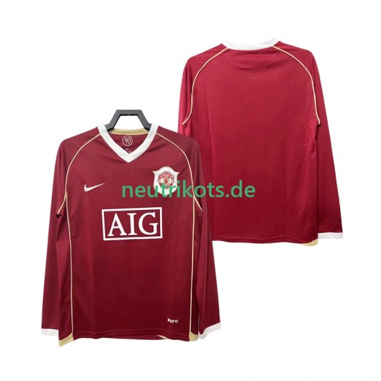 Fußballtrikot Manchester United 2007 Retro Herren Heim 2006 Langarm
