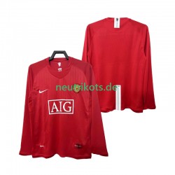 Fußballtrikot Manchester United 2007 Retro Herren Heim 2008 Langarm