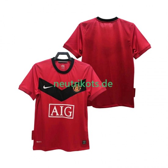 Fußballtrikot Manchester United 2009 Retro Herren Heim 2010 Kurzarm