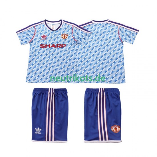 Fußballtrikot Manchester United 1990 1992 Retro Kinder Auswärts Kurzarm
