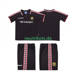 Fußballtrikot Manchester United 1998 Retro Kinder Auswärts 1999 Kurzarm
