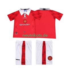 Fußballtrikot Manchester United 1996 1997 Retro Kinder Heim Kurzarm