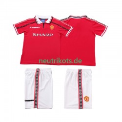 Fußballtrikot Manchester United 1998 Retro Kinder Heim 1999 Kurzarm