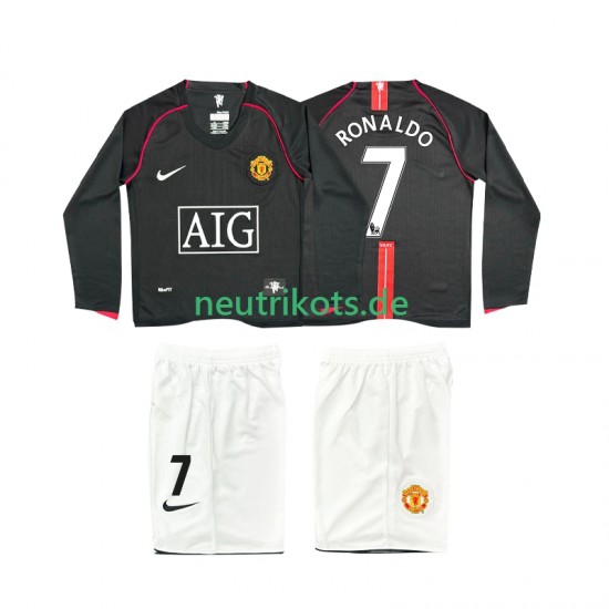 Fußballtrikot Manchester United Ronaldo 7 2007 Retro Kinder Auswärts 2008 Langarm