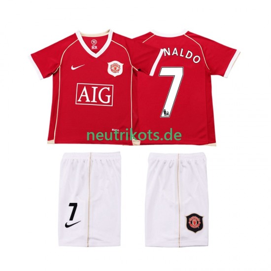 Fußballtrikot Manchester United Ronaldo 7 2007 Retro Kinder Heim 2006 Kurzarm