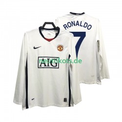 Fußballtrikot Manchester United Ronaldo 7 Premier League 2009 Retro Herren Auswärts 2008 Langarm