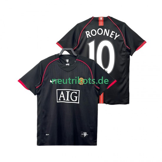 Fußballtrikot Manchester United Rooney 10 2007 Retro Herren Auswärts 2008 Kurzarm