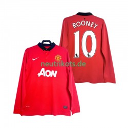Fußballtrikot Manchester United Rooney 10 2013 2014 Retro Herren Heim Langarm