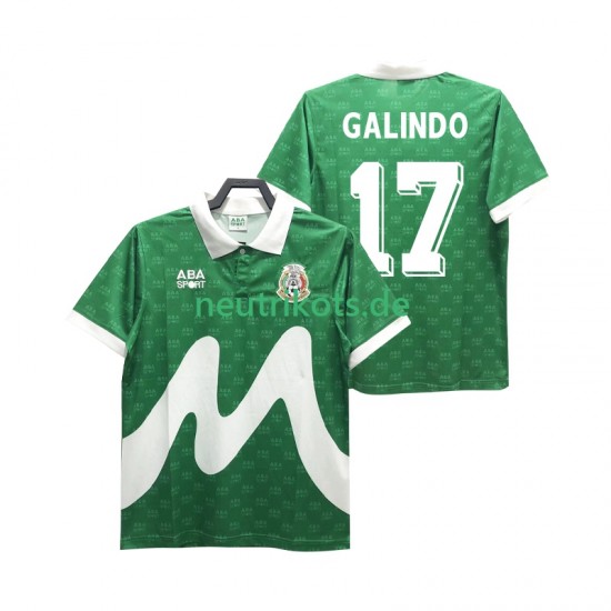 Fußballtrikot Mexiko GALINDO 17 1995 Retro Herren Heim Kurzarm