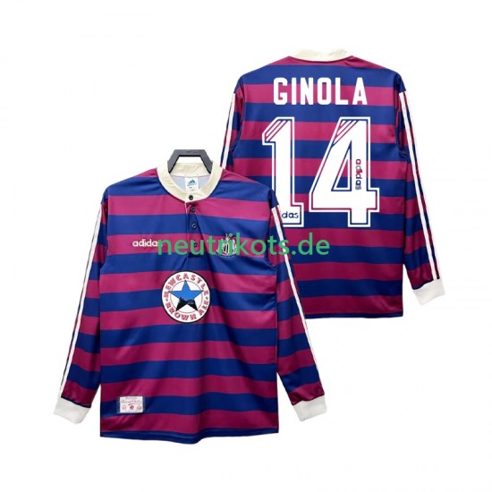 Fußballtrikot Newcastle United GINOLA 14 1995 1997 Retro Herren Auswärts Langarm