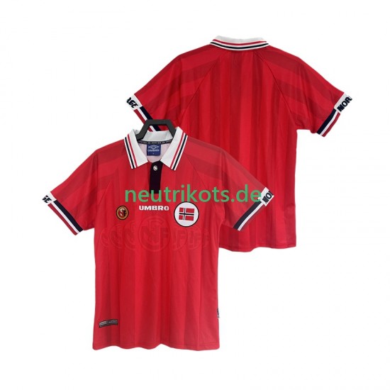 Fußballtrikot Norwegen 1998 Retro Herren Heim Kurzarm