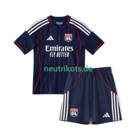 Fußballtrikot Olympique Lyon Kinder Auswärts 2025-2026 Kurzarm