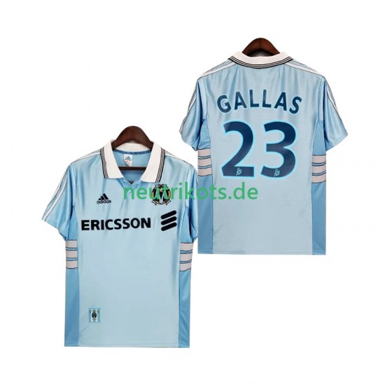 Fußballtrikot Olympique Marseille Gallas 23 1998 Retro Herren Auswärts 1999 Kurzarm