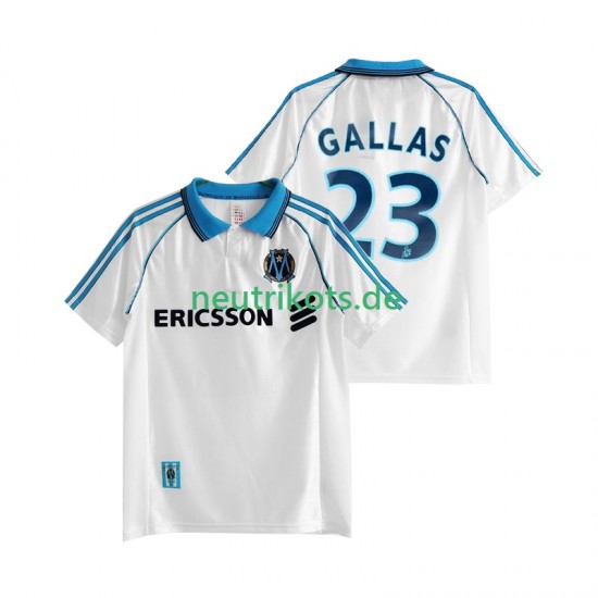 Fußballtrikot Olympique Marseille Gallas 23 1998 Retro Herren Heim 1999 Kurzarm
