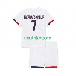 Fußballtrikot Paris Saint-Germain Khvicha Kvaratskhelia 7 Kinder Auswärts 2025-2026 Kurzarm