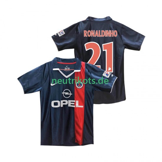 Fußballtrikot Paris Saint-Germain RONALDINHO 21 2001 2002 Retro Herren Heim Kurzarm